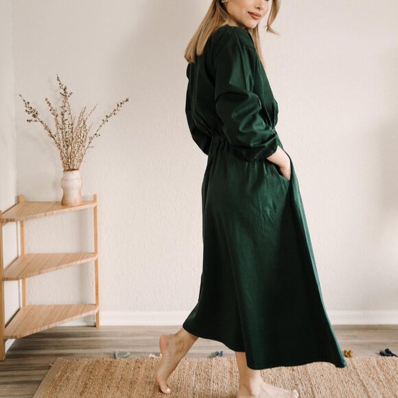 Mien Studios Maison Midi Dress - Jade - Picture 2 of 6